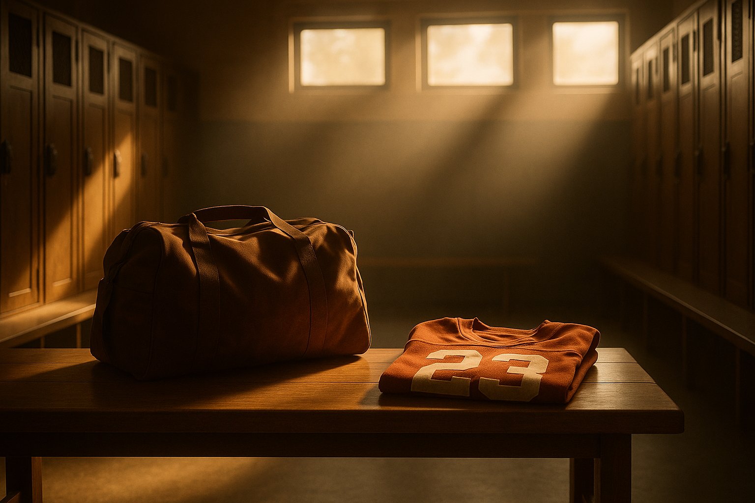 Transfer portal psychology: empty locker room symbolizing athlete transition and decision-making